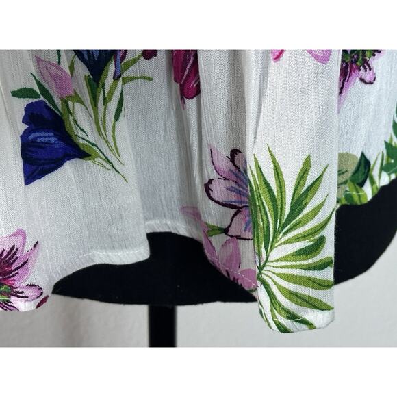 Ambience Women’s Top White Floral off The Shoulder Tub Y2K Top Size (L) - Picture 3 of 16